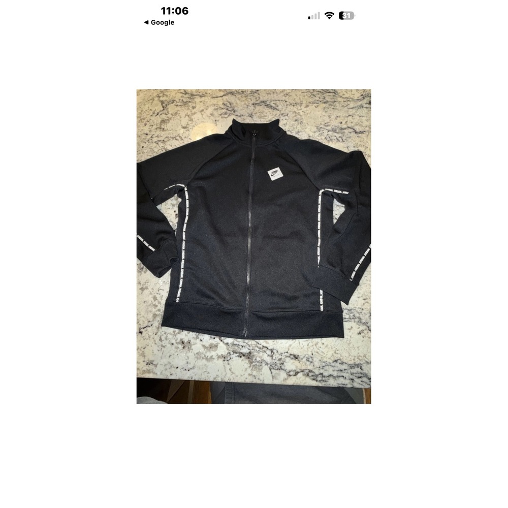 Jordan‎ Jumpman Kids Black Full Zip Track Jacket Sleeve Logo Tape Mock Neck